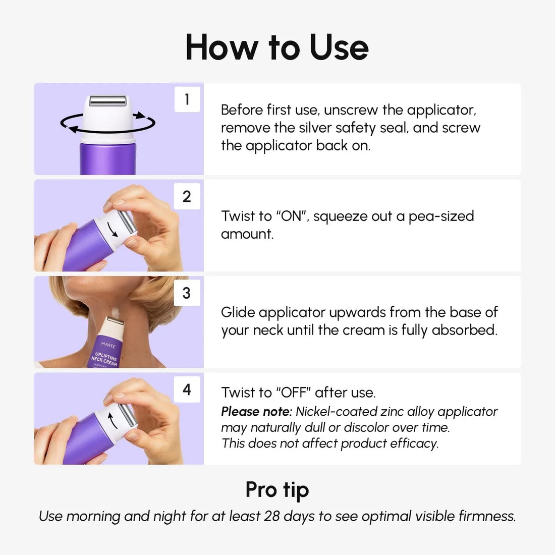 Marée® Pro-Retinol Neck Lifting Cream Massager