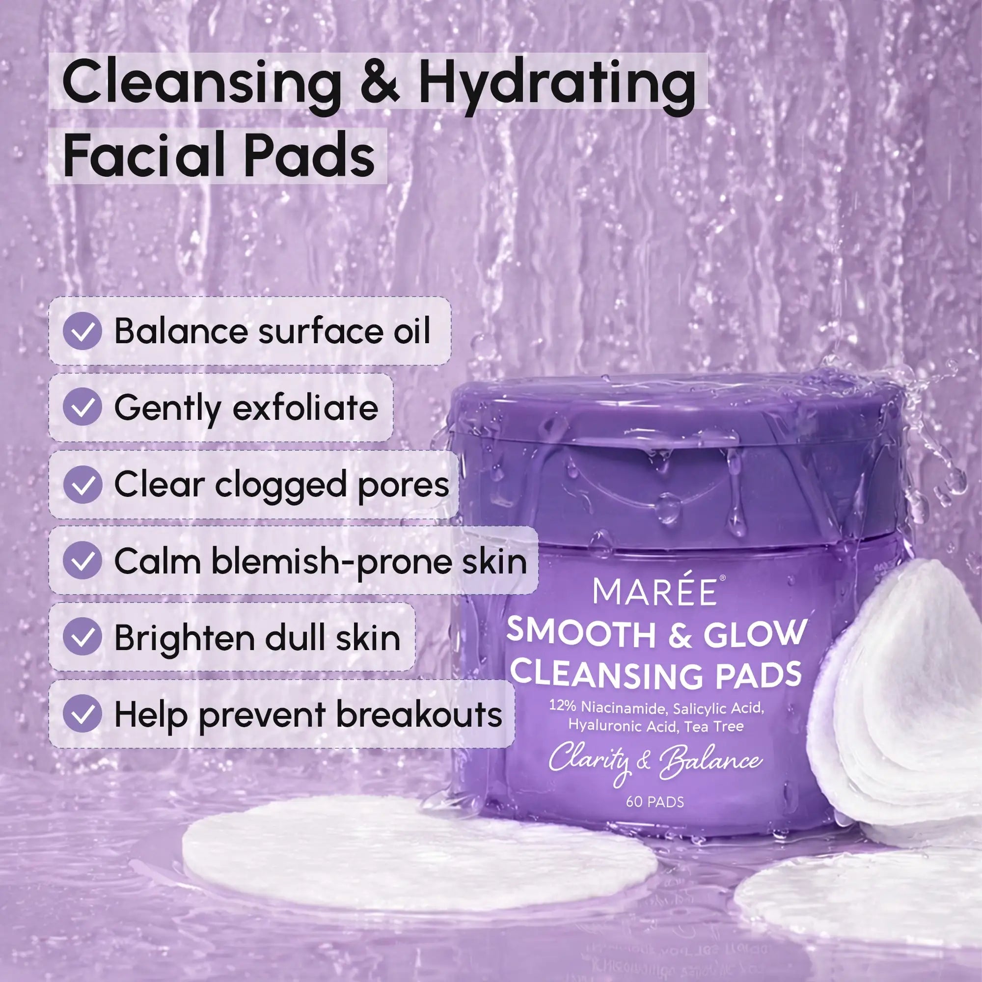 Marée® 12% Niacinamide Smooth & Glow Pads