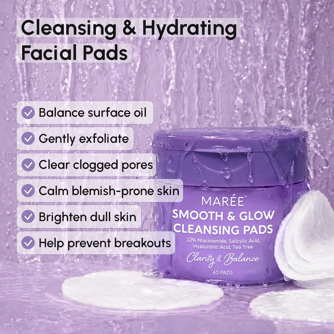 Marée® 12% Niacinamide Smooth & Glow Pads