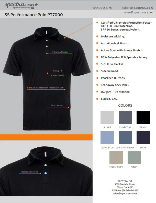 Men's UPF 50 Performance Polo Shirt