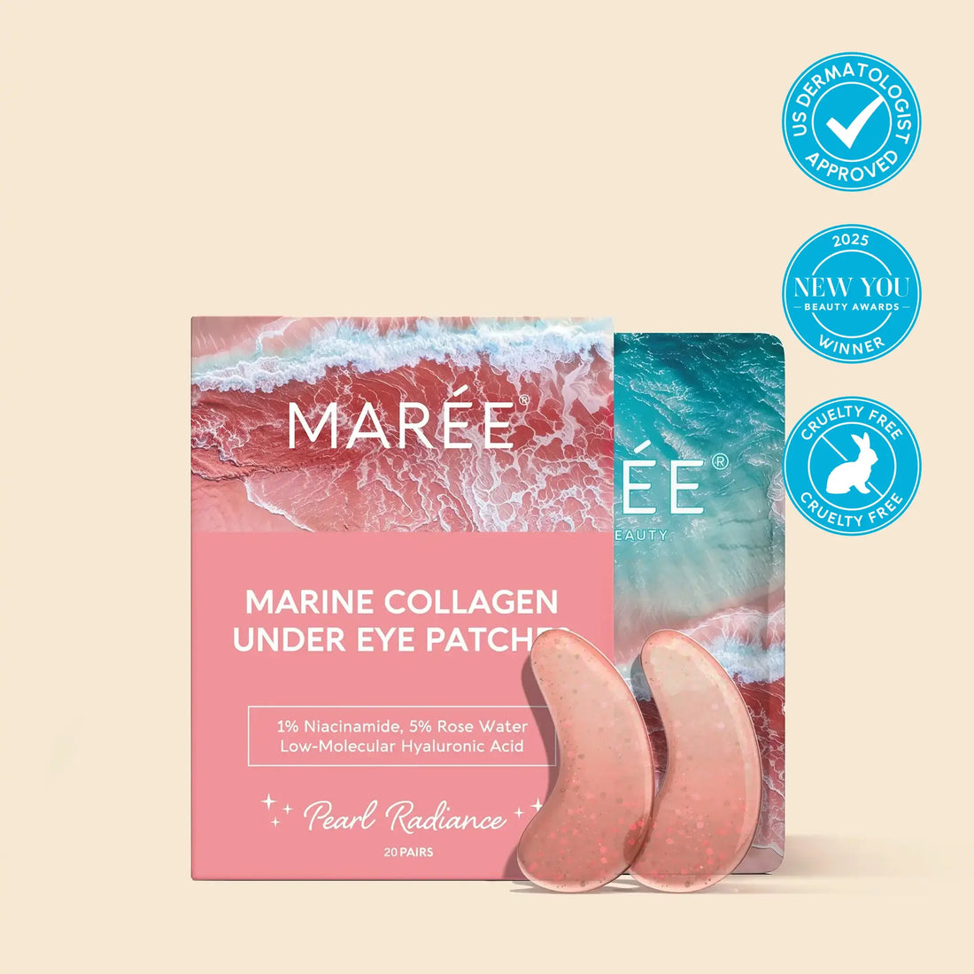 MAREE Pink Eye Patches for Puffy Eyes
