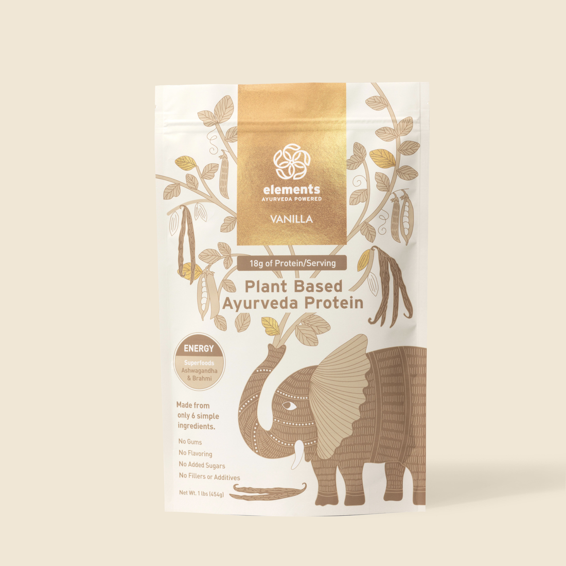 Elements Plant Based Protein Powder: Vanilla (14 Servings)