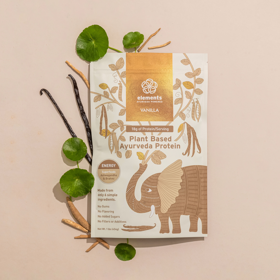 Elements Plant Based Protein Powder: Vanilla (14 Servings)