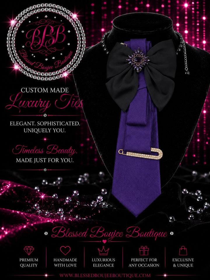 Women's Luxury Purple Bodacious Necktie Necklace