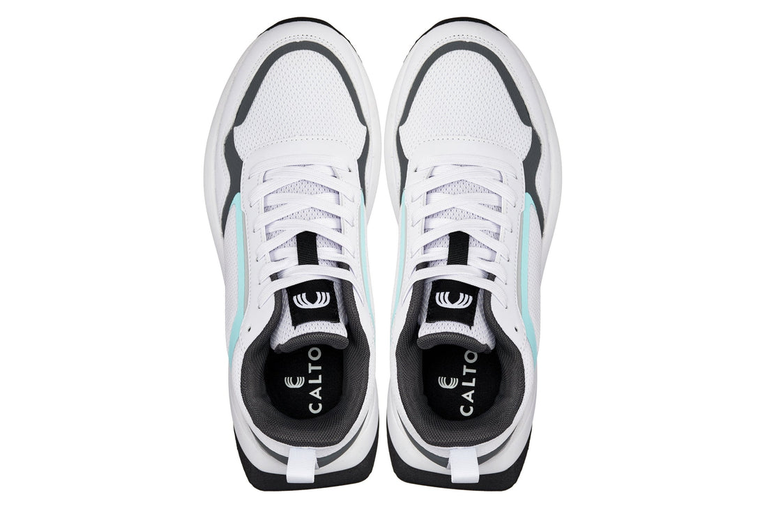 CALTO - Women's Casual Sporty Sneakers (White/Grey)