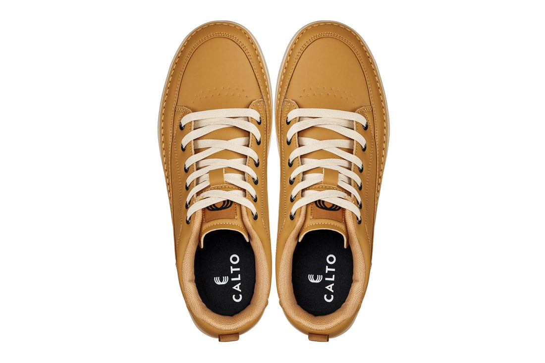 CALTO Elevated Micro-Perforated Sneakers