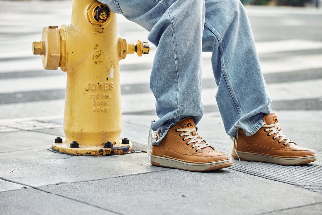 CALTO Elevated Micro-Perforated Sneakers