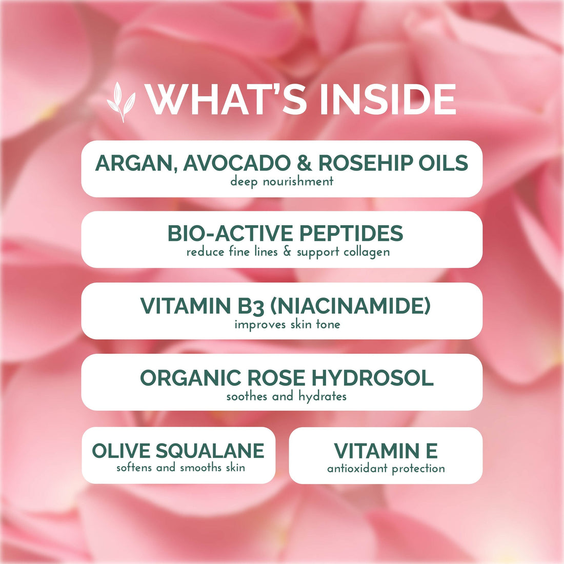 Rose Facial Cream Fine Lines Anti-Aging Peptides