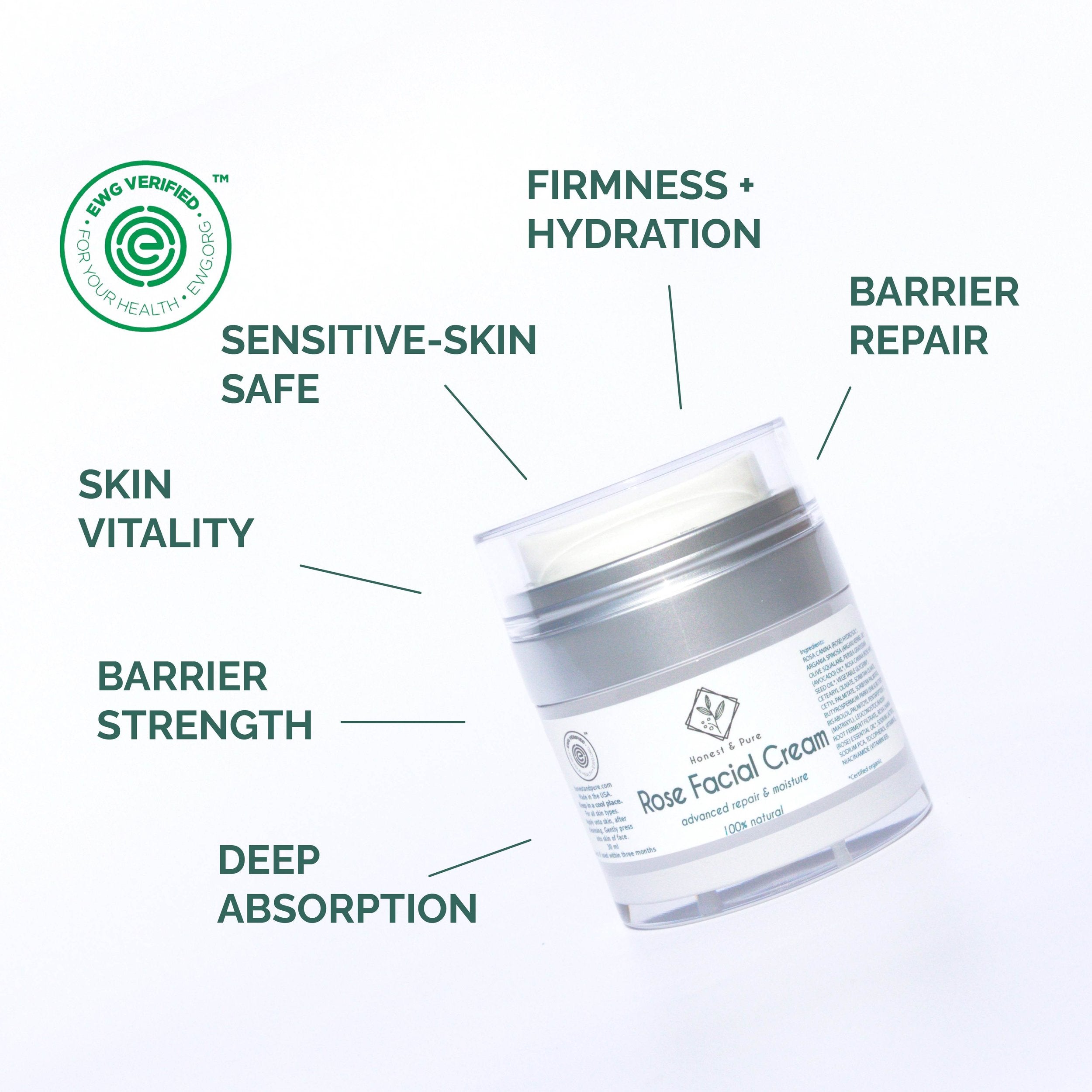 Rose Facial Cream Fine Lines Anti-Aging Peptides