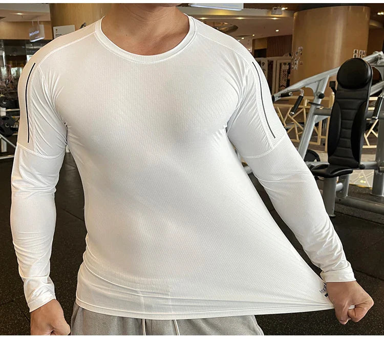 Men's Quick Dry Compression Long-Sleeve Workout Tee