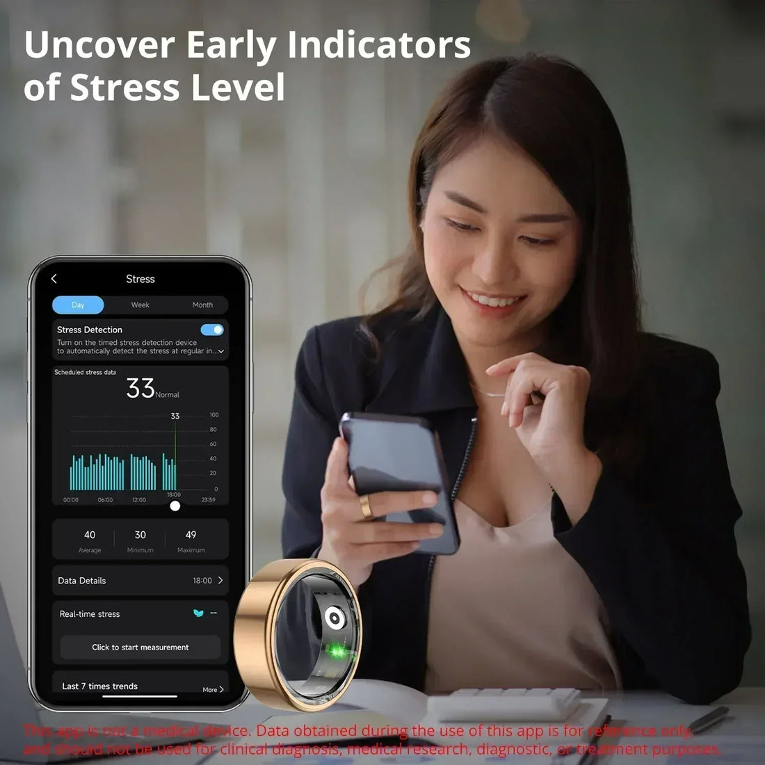 2024 COLMI Men's or Women's Waterproof Smart Ring Fitness Tracker