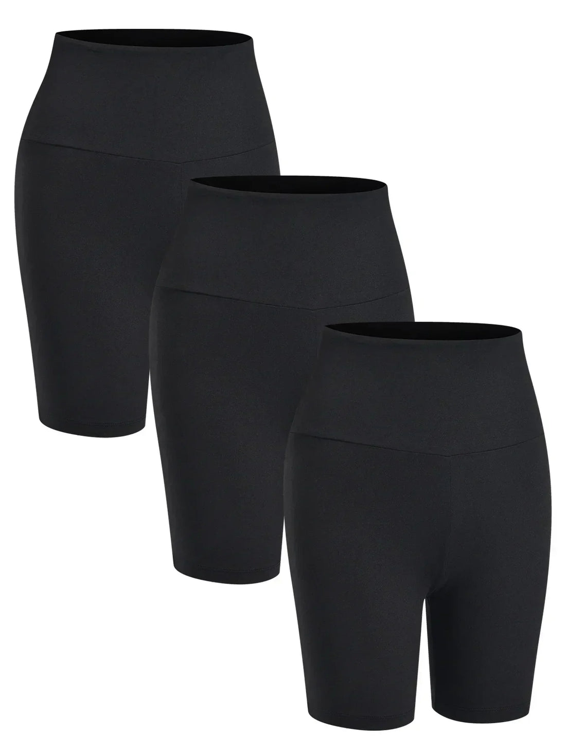3 Pack Women's High Waisted Super Soft Tummy Control Non See Through Workout Yoga Shorts