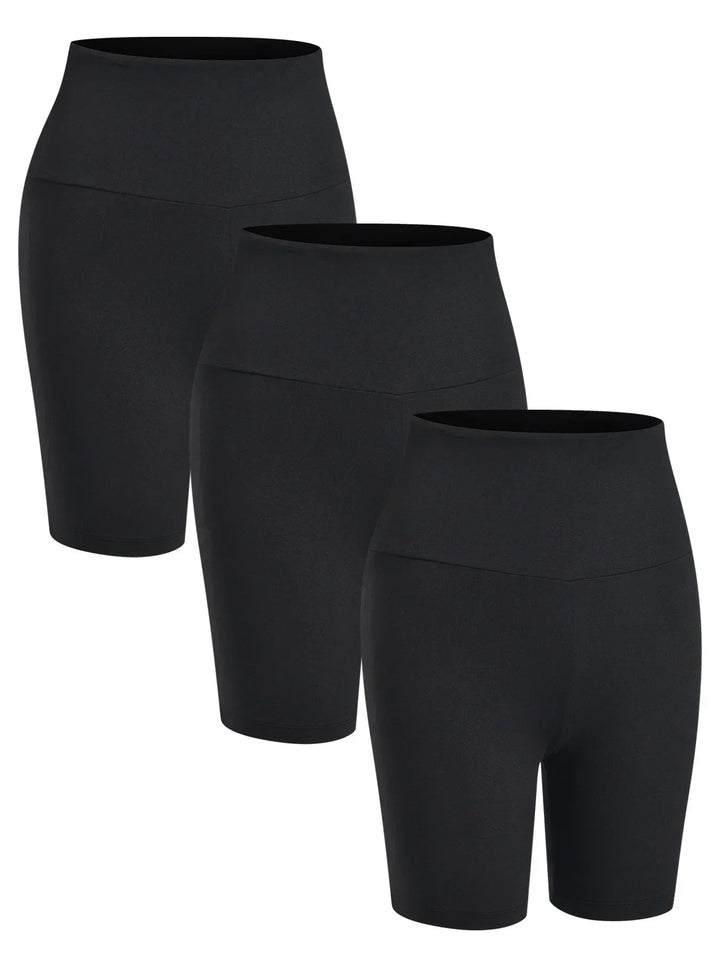 3 Pack Women's High Waisted Super Soft Tummy Control Non See Through Workout Yoga Shorts