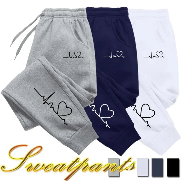Heart Print Women's Sweatpants Jogging Pants