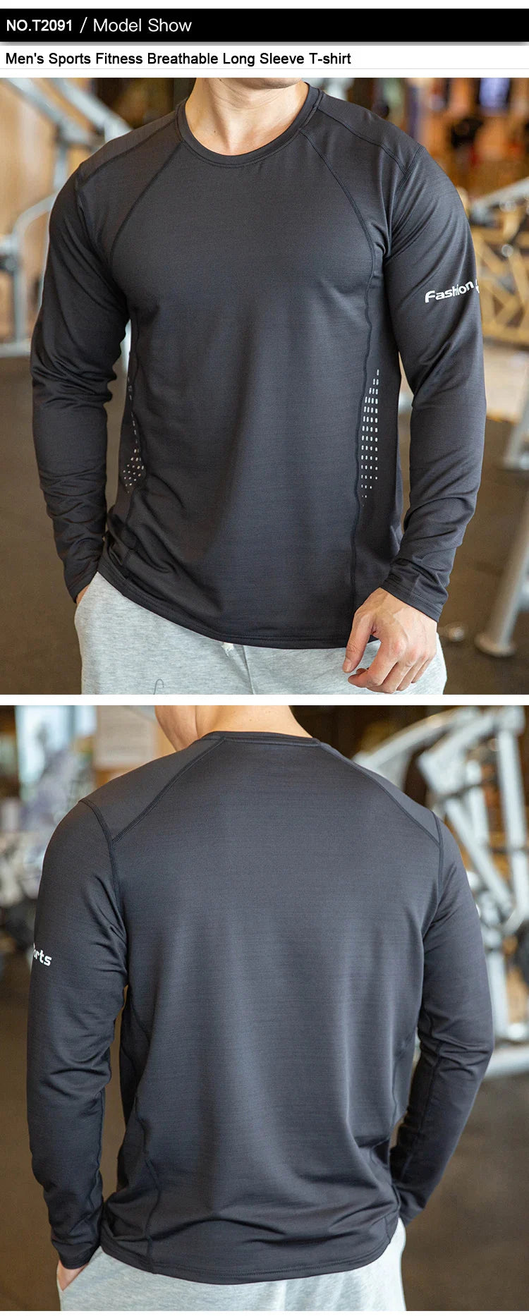 Men's Quick Dry Compression Long-Sleeve Workout Tee