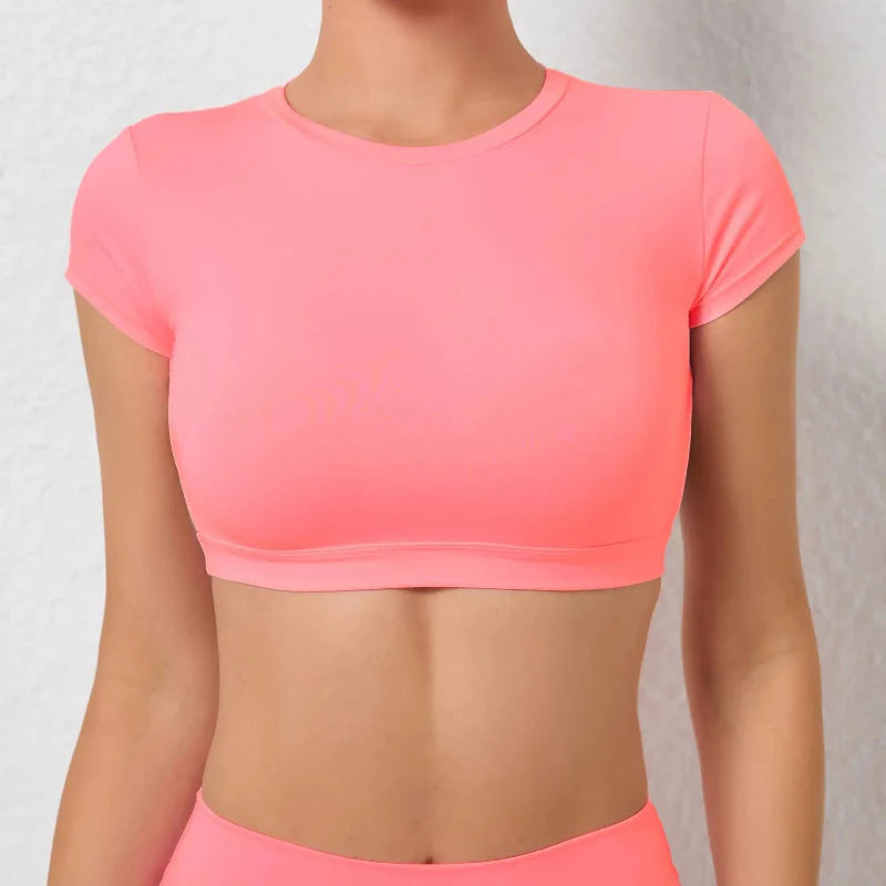 Women's Fitted Backless Fitness Crop Top