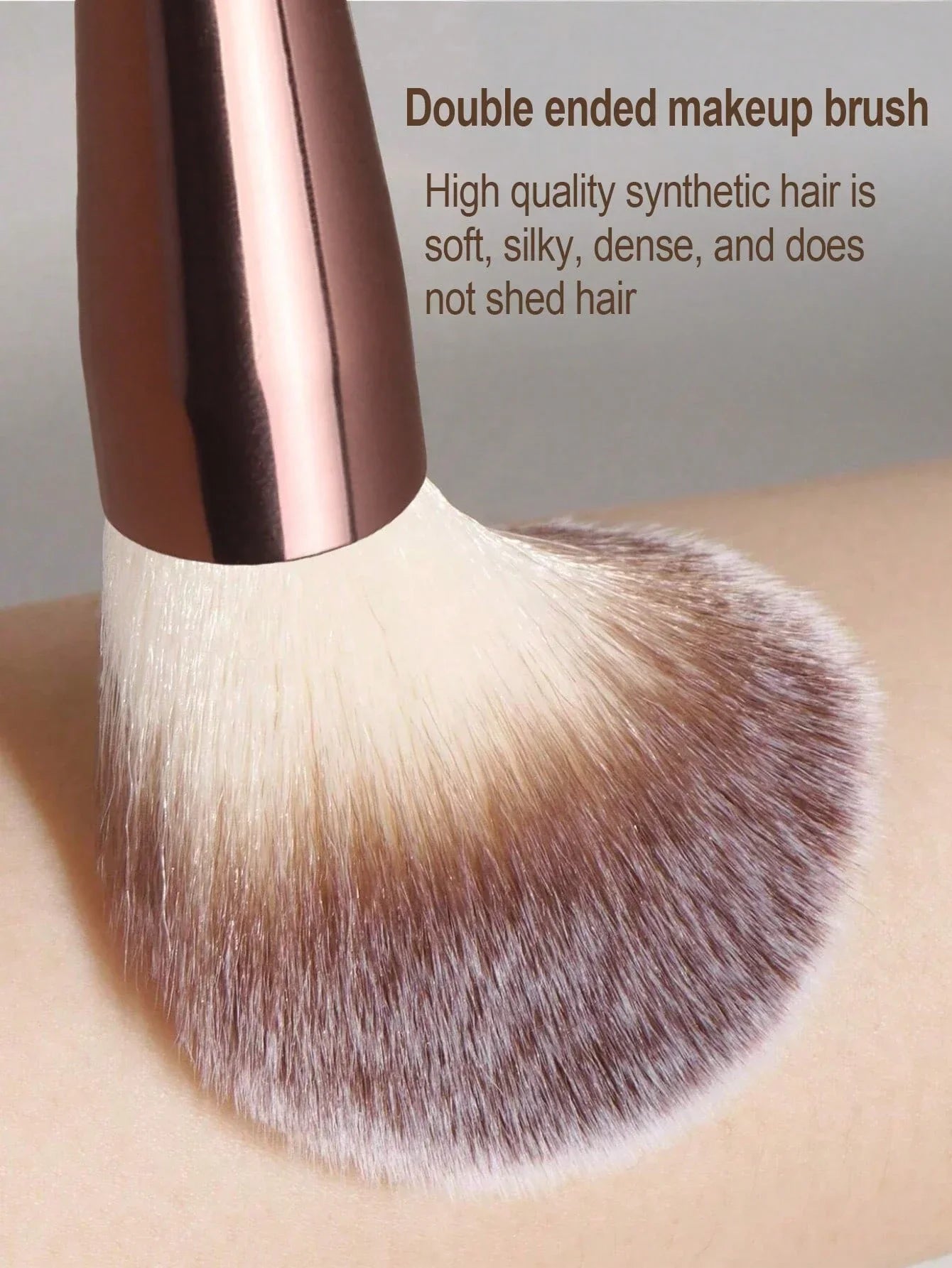 7pcs Professional Makeup Brush Set, Includes: 4pcs Dual-Ended Face Brushes, 1pc Angled Brush, 1pc Short Handle Foundation Brush,