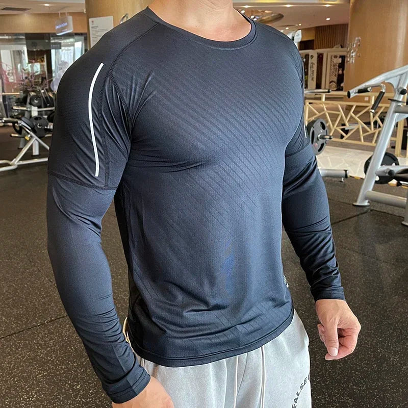 Men's Quick Dry Compression Long-Sleeve Workout Tee