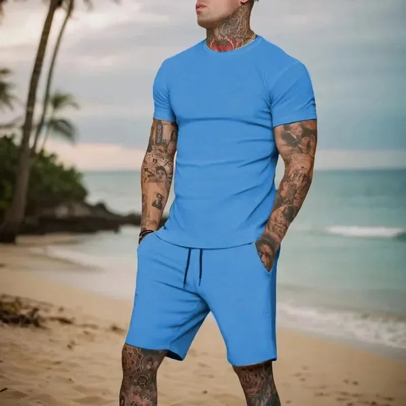 Men's Breathable Summer Sportswear Shorts Set