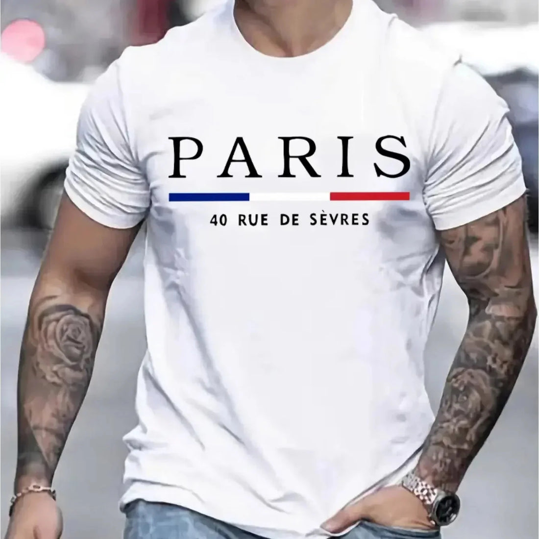 Paris Shirts men's T-shirt 3D printed men's clothing short sleeved men's T-shirt round neck oversized T-shirt fashionable men's
