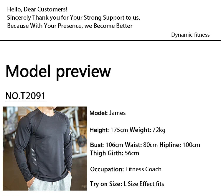 Men's Quick Dry Compression Long-Sleeve Workout Tee