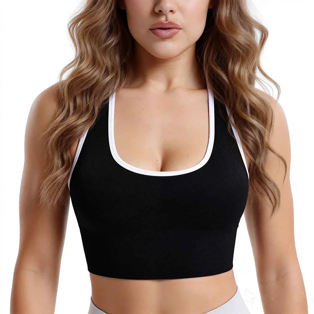 Women's Seamless Ribbed Racerback Sports Bra