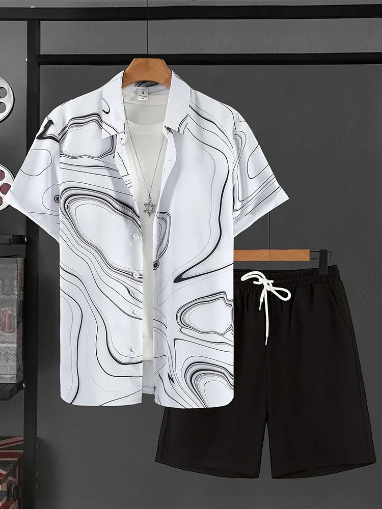 Resort Luxury Style Men's Short-sleeved Outfit