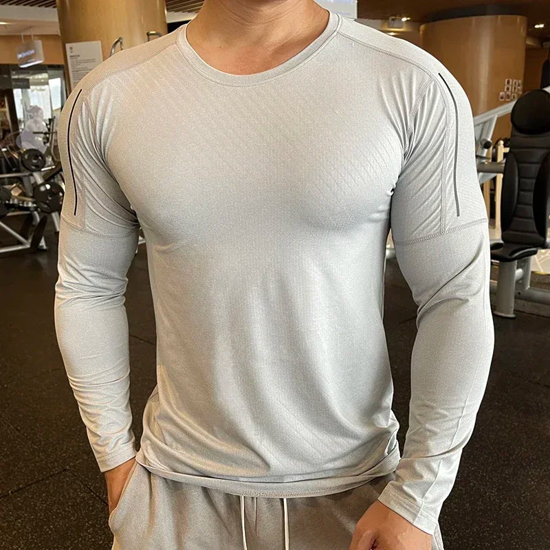 Men's Quick Dry Compression Long-Sleeve Workout Tee