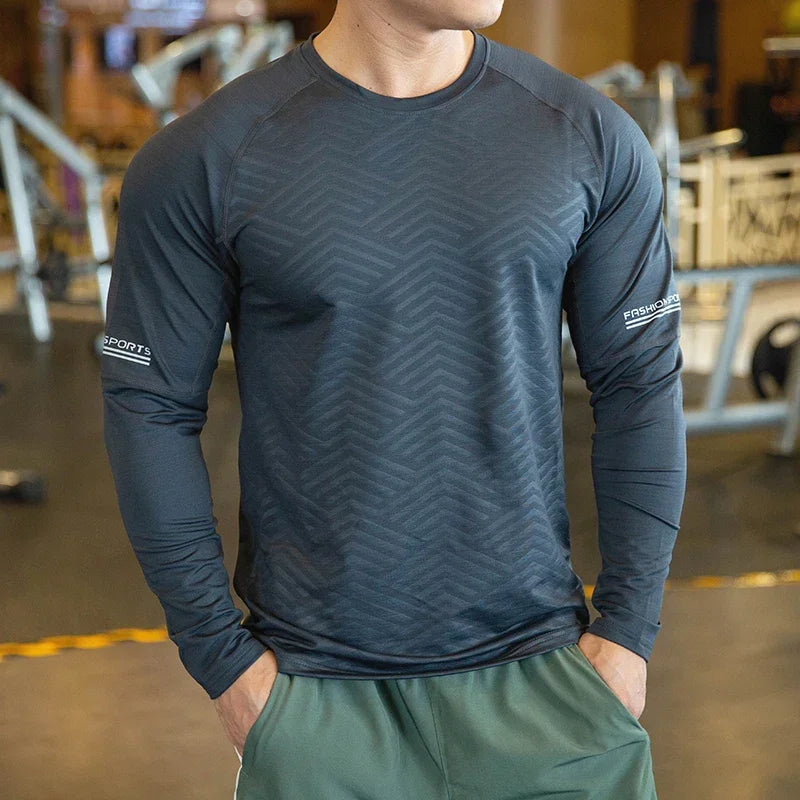 Men's Quick Dry Compression Long-Sleeve Workout Tee