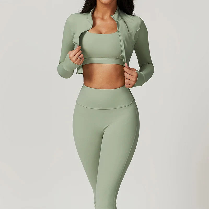 Women's 3 Piece ActiveWear Workout Outfit