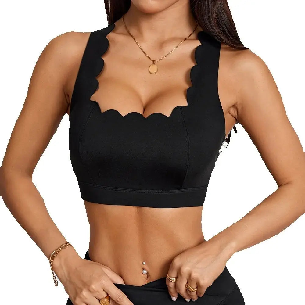 Women's Quick Dry Scalloped Sports Bra