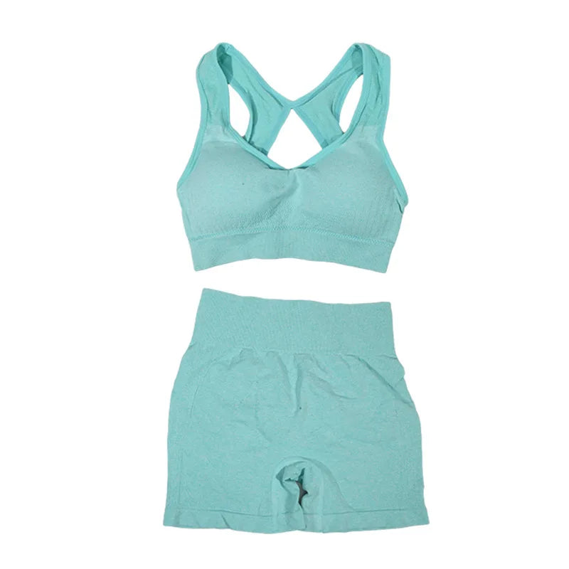 Women's Yoga Fitness Suit Shorts Workout Set