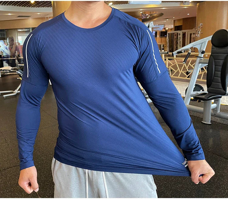Men's Quick Dry Compression Long-Sleeve Workout Tee
