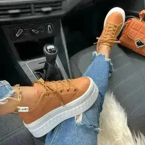 Women's Casual Platform Flat Sneakers