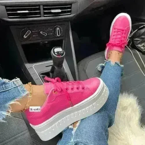 Women's Casual Platform Flat Sneakers