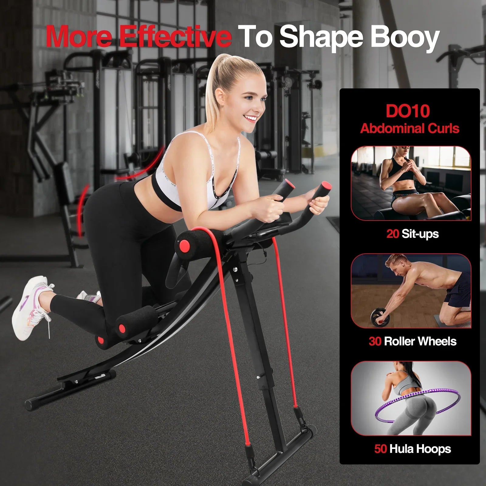 GIKPAL Foldable Ab Machine Ab Workout Equipment for Home Gym