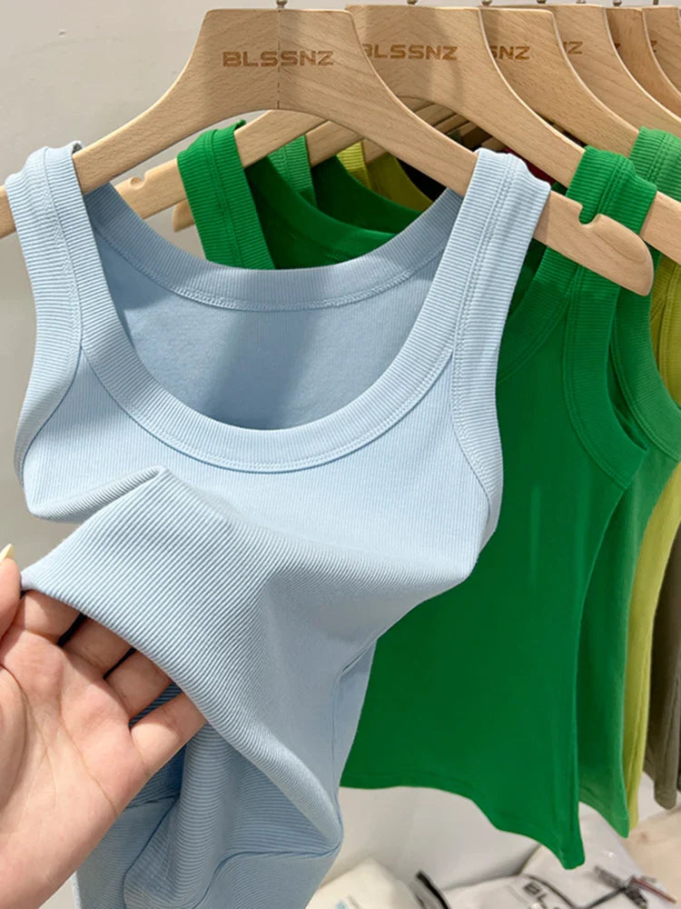 Women's Ribbed Elastic Summer Tank 2026