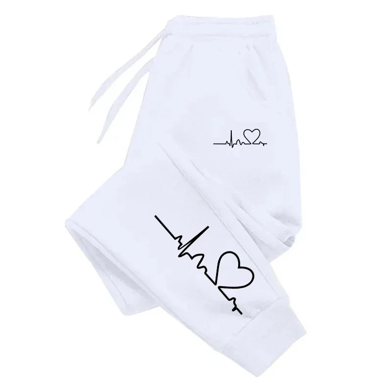 Heart Print Women's Sweatpants Jogging Pants