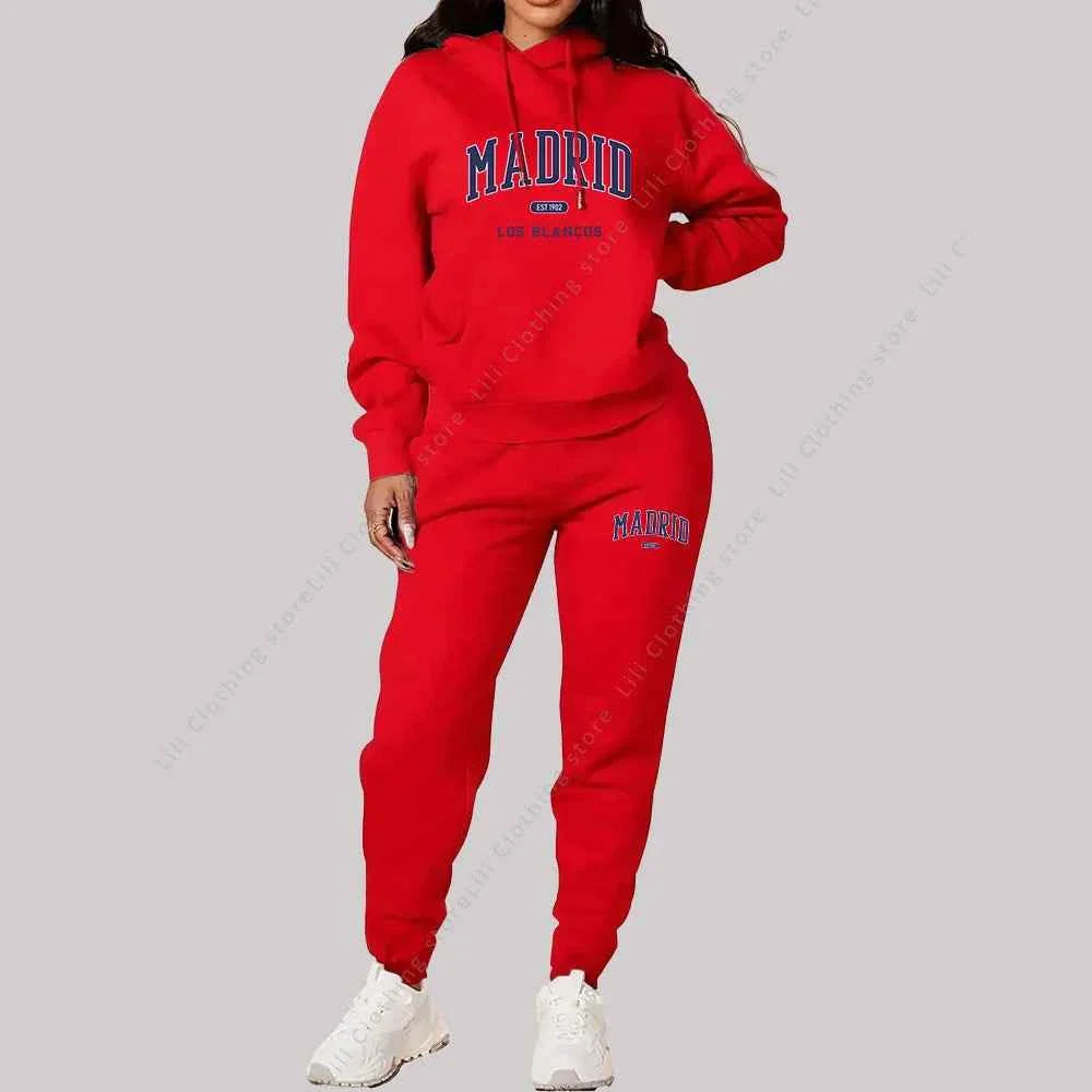 Women's Madrid Print Track Suit 2-Piece Set