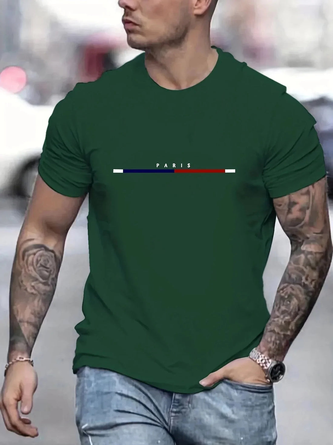 Paris Shirts men's T-shirt 3D printed men's clothing short sleeved men's T-shirt round neck oversized T-shirt fashionable men's