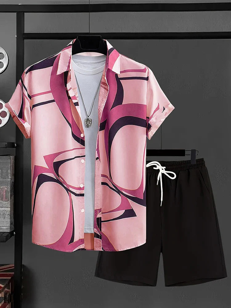 Resort Luxury Style Men's Short-sleeved Outfit