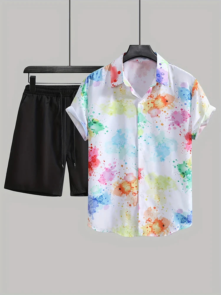 Resort Luxury Style Men's Short-sleeved Outfit