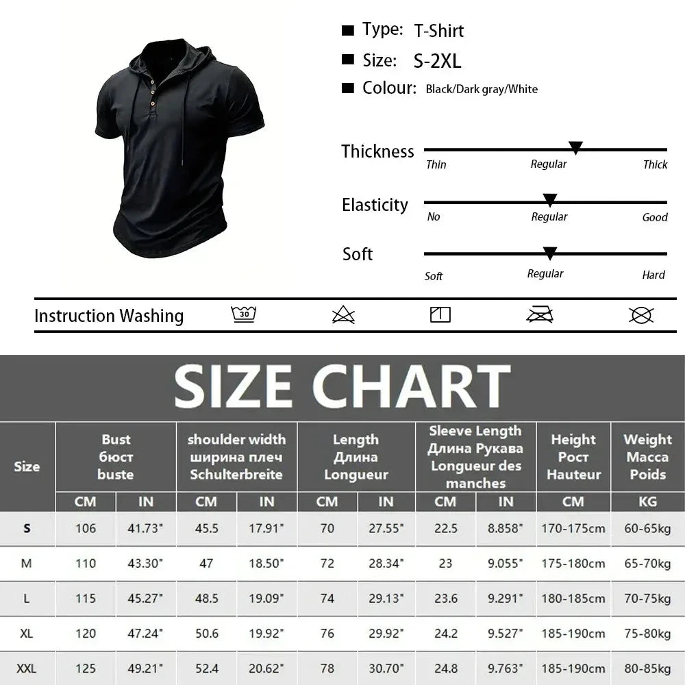 Men's Slim Fit Hooded Breathable T-shirt