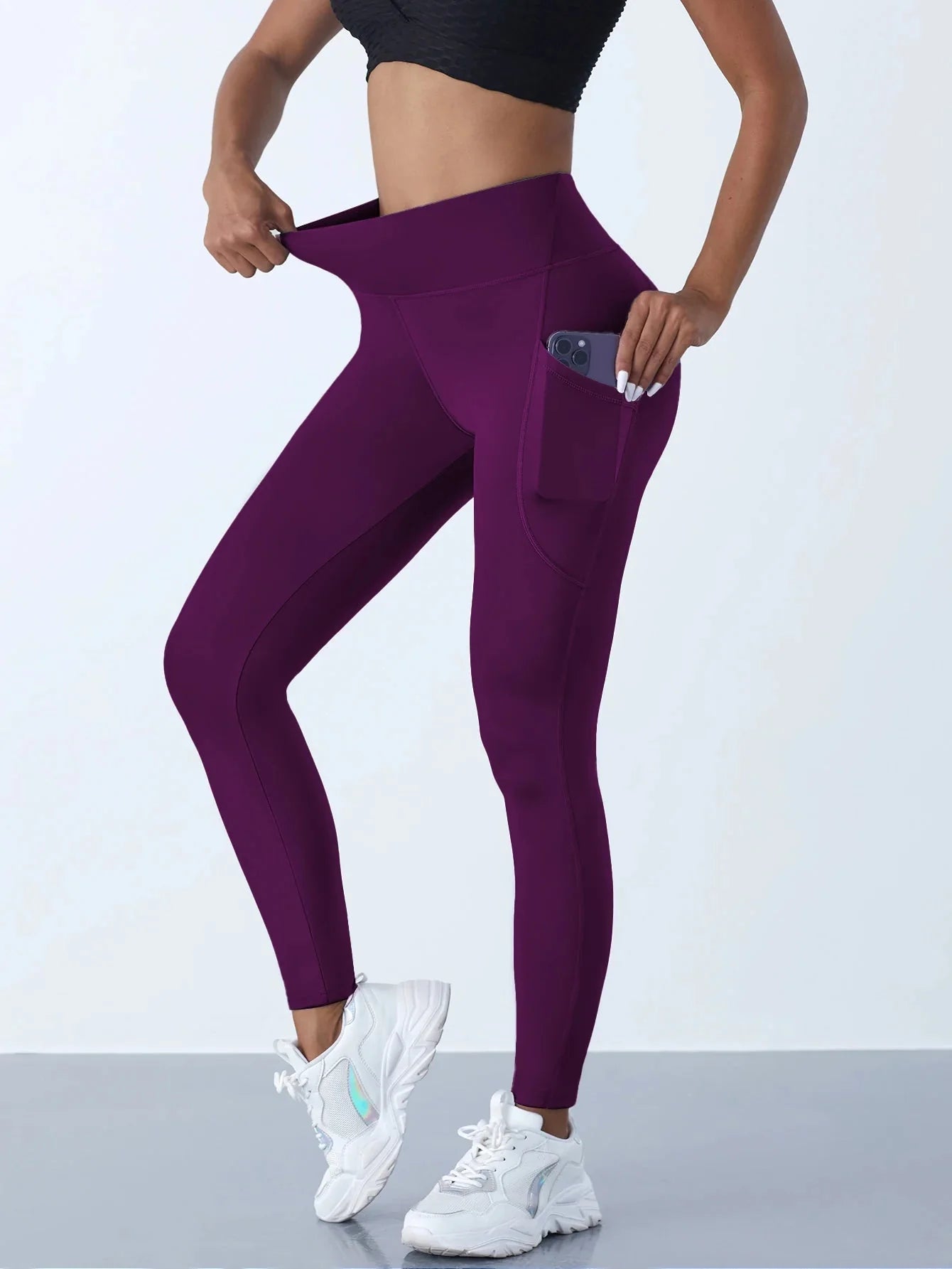 Women's High Waist Stretch Leggings with Pocket