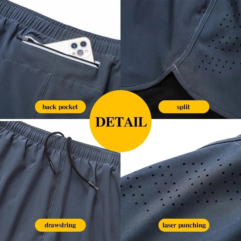 Men’s 2-in-1 Running Shorts – Quick-Dry Double Layer Gym Shorts