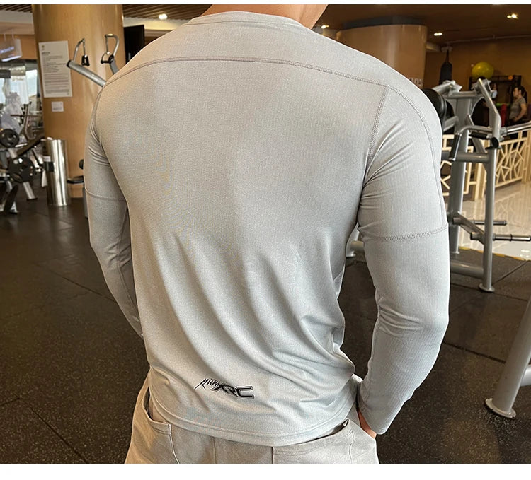 Men's Quick Dry Compression Long-Sleeve Workout Tee