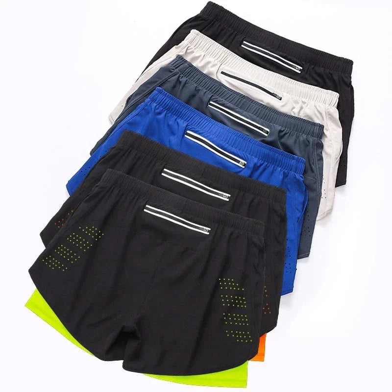 Men’s 2-in-1 Running Shorts – Quick-Dry Double Layer Gym Shorts