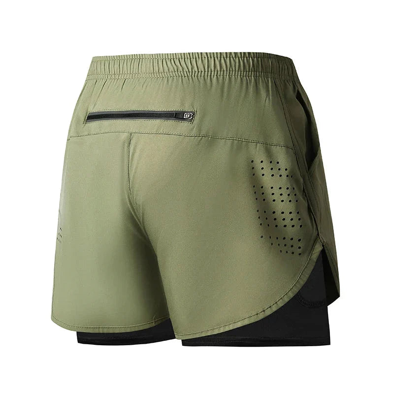 Men’s 2-in-1 Running Shorts – Quick-Dry Double Layer Gym Shorts