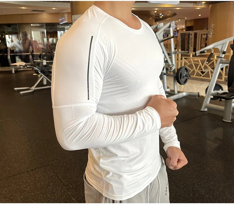 Men's Quick Dry Compression Long-Sleeve Workout Tee