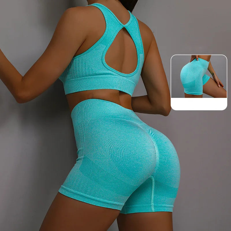 Women's Yoga Fitness Suit Shorts Workout Set